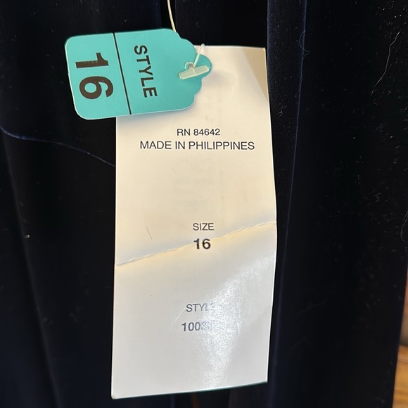 Ladies Navy Blue Velvet Look & Feel Dress - Picture 5 of 13